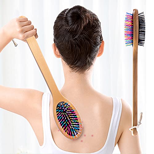 Allshow Back Scratcher, Scratcher with Wood Handle, Wooden Backscratchers for Adult Men & Women, 14.5inches Long, with Two-Side Bristles, Provide Instant Relief from Itching