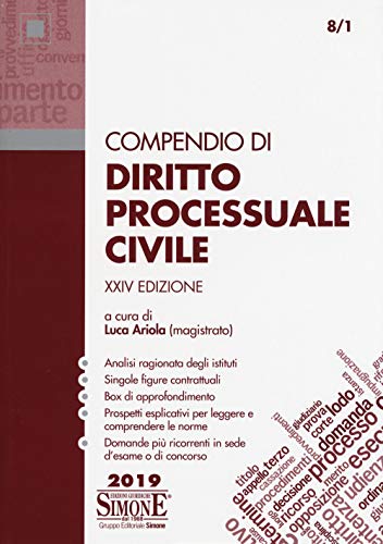 9788891419897 Compendio di diritto processuale civile