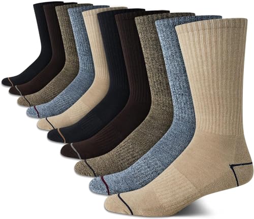 Nautica Mens Crew Socks - 10 Pack Breathable Moisture Wicking Cushioned Athletic Work and Dress Socks for Men (Sizes: 6-12.5)