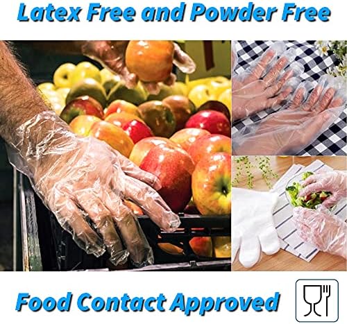 100 x Disposable Plastic Gloves Polythene Food Prep Safe for Catering Hairdressers Butchers DIY