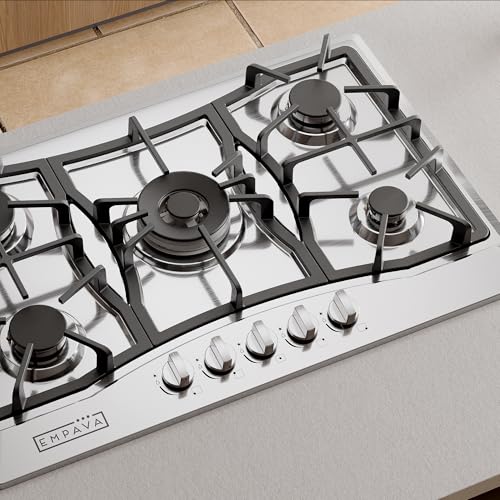 Empava 30" Stainless Steel 5 Italy Sabaf Burners Stove Top Gas Cooktop EMPV-30GC0A5