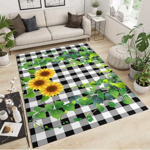 FACADUP Leaf Area Rugs Bettvorleger, 140 x 200 cm, schwarz-weiß...