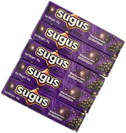 Sugus Wrigley's Sweet Chewy Candy Black Currant Flavour 5 Packs (30 g. x 5 packs)