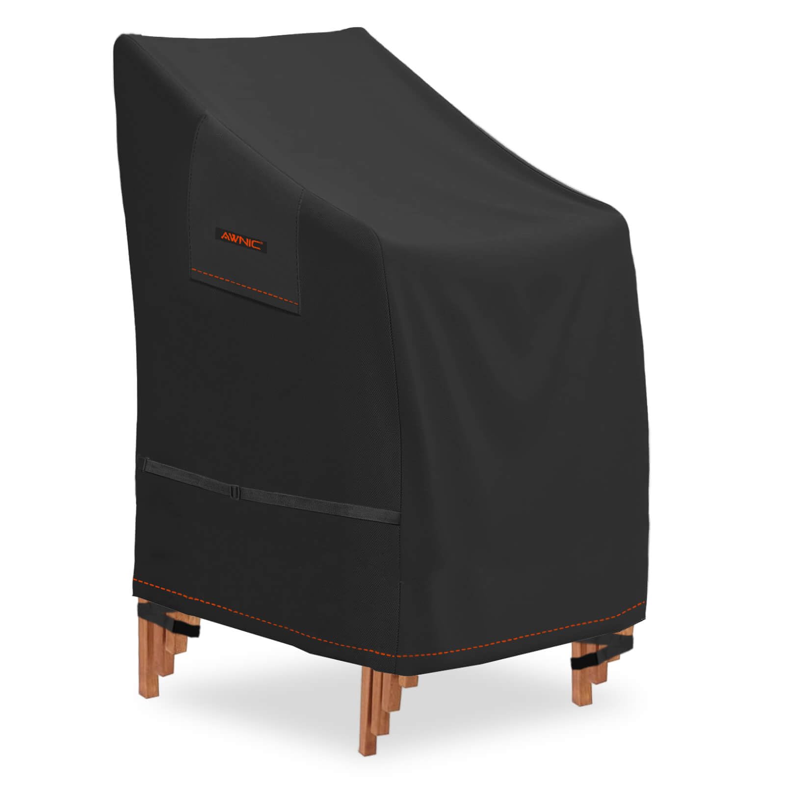 AWNIC Coprisedie da Esterno Impermeabile, 600D Resistente Oxford Tessuto Coprisedie da Giardino Impilabili con Sfiato per Sedie Impermeabile Resistente allo Strappo Antivento Anti-UV, 65x75x120/85cm