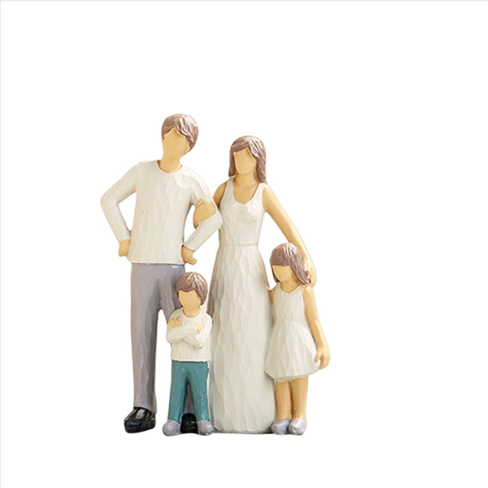 YUZDNM Family of 3 Figurines Sculpture, Parents and Son Statues, Family Figurine of 3,Family Joy Time Figurines, Wedding Gift