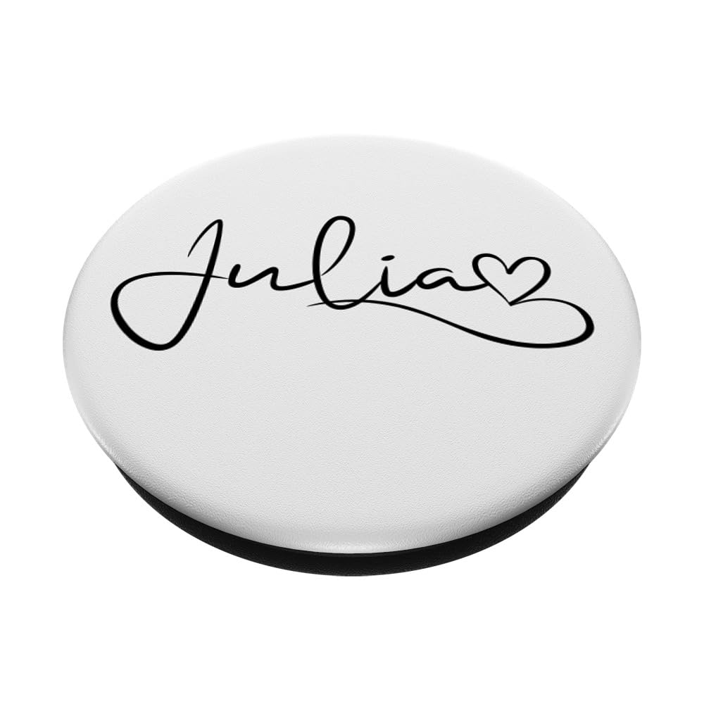 Julia Black White Calligraphy Heart PopSockets Grip - Test und Angebote - Dettaglio