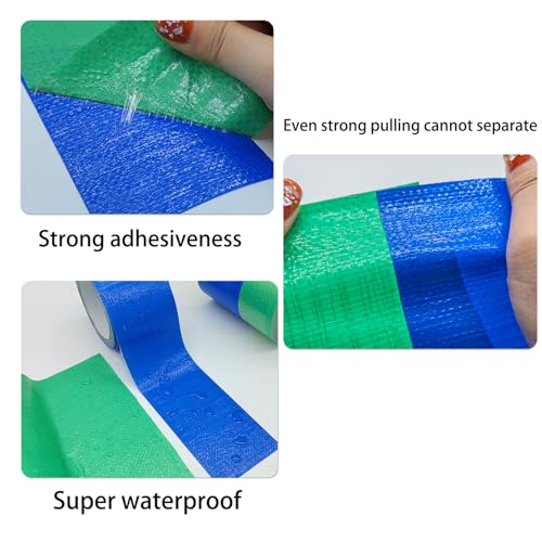 Image of Waterproof Awning Repair Tape for Tarp,Heavy Duty Outdoor fabric tape for Canvas,Boat Covers,canopy,marine,Tent seam tape,Sail, RV /Truck Roof, pool cover Tear Repair Patch Kit,nylon tent patches,Green
