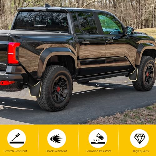 Image of Mud Flaps for 2024 2025 2026 Toyota Tacoma Mudguards Only No Drill Splash Guards Front & Rear Truck Mud Guards with Hardware Accessories Mudflaps Set(4pcs)
