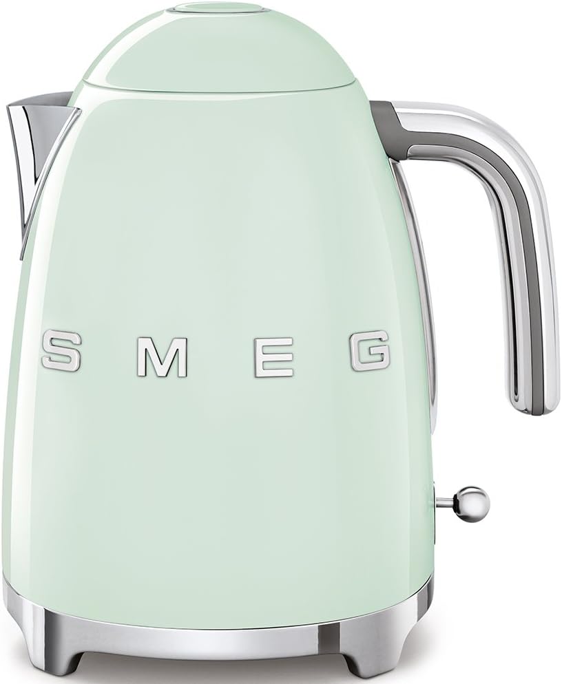 50's Retro Style Electric Water Kettle with Automatic Shutoff, Removable Base, and Water Indicator, KLF03PBUS, Pastel Green