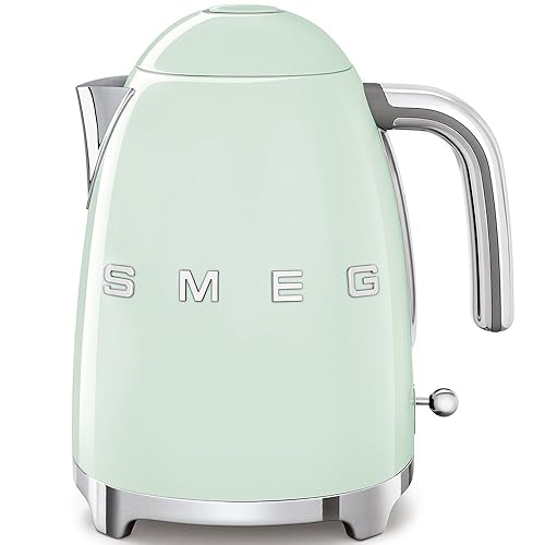 SMEG 50's Retro Style Electric Water Kettle with Automatic Shutoff, Removable Base, and Water Indicator, KLF03PBUS, Pastel Green