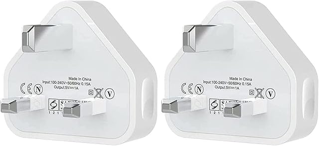 TWO AND THREE Universal USB Plug Charger  Compatible USB Wall Charger Adapter  Portable & Reliable USB Phone Charger  1 Amp / 1000mah Charging Plug for iPhone, Samsung, Tablets (White) (2 PACK)