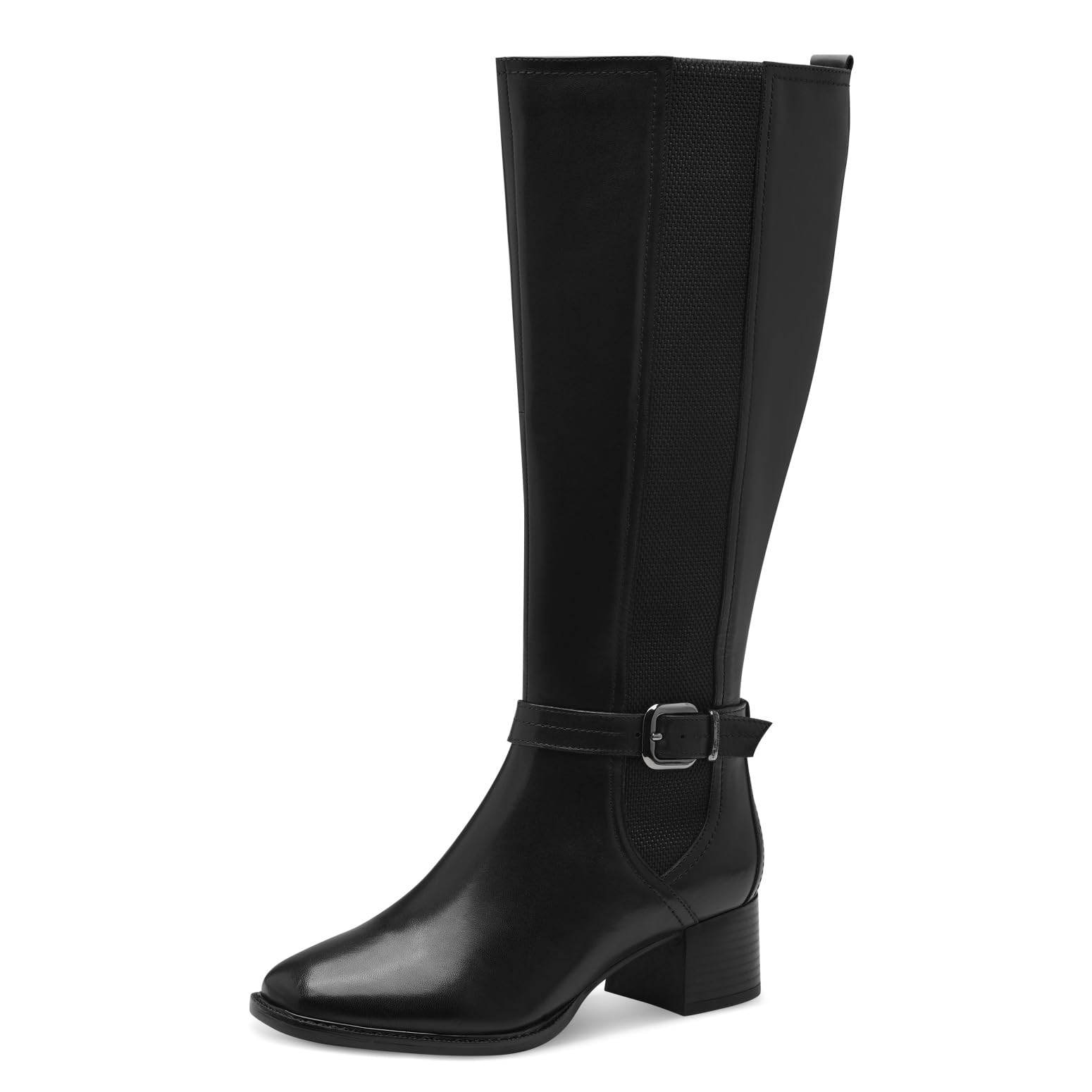 Tamaris Comfort Women’s Tall Boots with Heel with Zip Elegant , Black, 4 UK