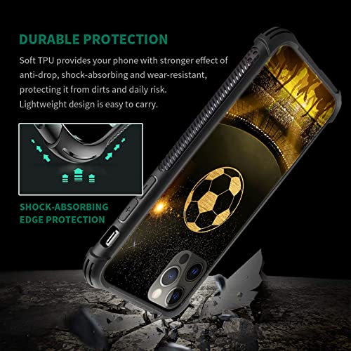 Yesad Compatible With Iphone 11 Case,Soccer Stadium Sports Soft Tpu Bumper Shockproof Tempered Glass Back Cover Case For Apple Iphone 11 #TOP3