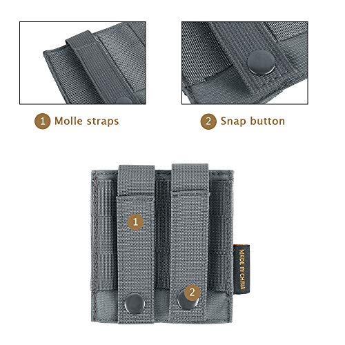 Excellent Elite Spanker Tactical Open Top Double/Triple Pistol Mag Pouch For Glock M1911 92F Magazines 40Mm Grenade(Grey) #TOP6