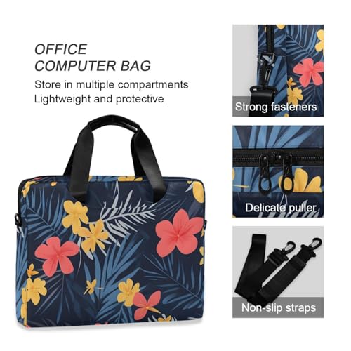 Bolsa maletín portátil floral navy para laptop 13-15.6" miniatura 6