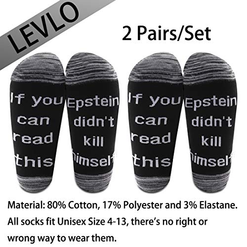 LEVLO Funny Conspiracy Socks If You Can Read This Epstein Didn't Kill Himself Socks Husband Christmas Socks2