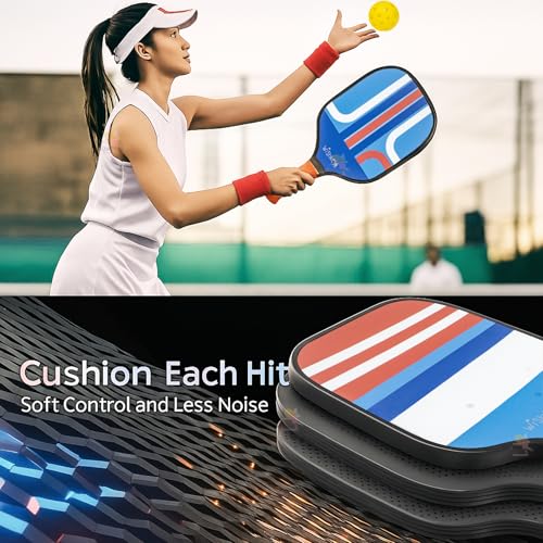 Image of WISHKEY Pickle Ball Racket Paddle 1 Premium Carbon Fiber Pickleball Rackets with Honeycomb Composite Core, 1 Comfort Cushion Grip for Beginners & Adults