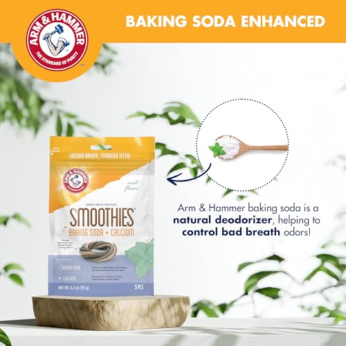 Arm & Hammer for Pets Ringers Dental Treats for Dogs | Dental Chews Fight Bad Dog Breath, Plaque & Tartar Without Brushing | Fresh Mint Flavor, 5 Count