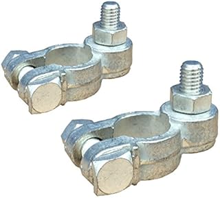 2 x Battery Terminals Pair Positive & Negative Stud Type Nut 8mm + -