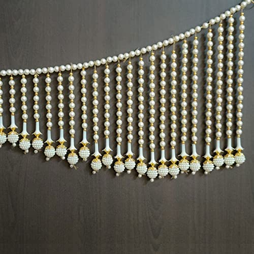 Image of Handmade Door Hanging Moti Latkan Style Bandarwal Toran (TMS-02) -Diwali New Year Inauguration Wedding Festival Home Decor Pooja (40 Inch X 6 Inch)