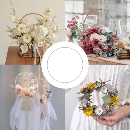 Image of Pocoxll 10 Pcs 2 Inch Metal Hoops for Crafts, Dream Catcher Rings, Wire Wreath Frame Floral Hoop Rings for Wedding Wreath Decor and DIY Wall Hanging Crafts(Silver)