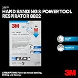3M Hand Sanding and Power Tool Respirator 8822, FFP2, Clamshell Design with Valve, White, 10/PK - Image 2