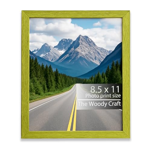 Image of Photo Frame 8.5x11 Letter Size | Sophisticated Green Frames For Wall Decor | Refresh Your Wall Frame | Quality Wooden Frame | Poster Frame (8.5x11 inch, Green)