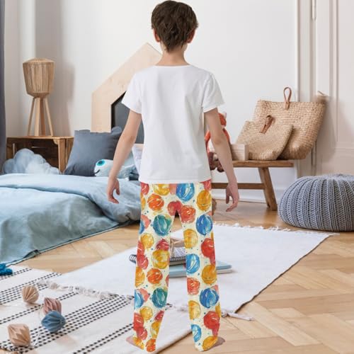 Boy's Pants Color Basketball Jogger Pants Elastic Waist Long Bottoms Trousers with Pockets 6-14 Years3