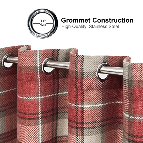 always4u-Plaid-Curtains-Highland-Woolen-Look-Modern-Classic-Window-Drapes-Red-Check-Tartan-Curtains-for-Living-Room-Bedroom-2-Panels-Burgundy-Red-45-63-Inches always4u Plaid Curtains Highland Woolen Look Modern Classic Window Drapes Red Check Tartan Curtains for Living Room Bedroom 2 Panels Burgundy Red 45 63 Inches