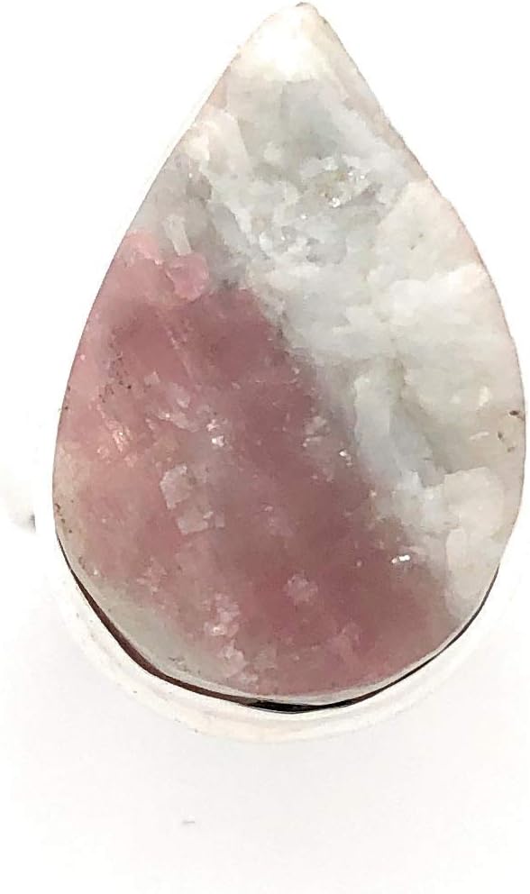 Genuine Pink Tourmaline 925 Solid Sterling Silver Ring Size 7.5 - Image 2