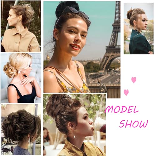 Messy Bun Hair Piece Side Comb Clip in Hair Bun Hairpiece for Women Short Straight Adjustable Styles Synthetic Hair Scrunchies Natural Tousled Updo(grey) - Image 5