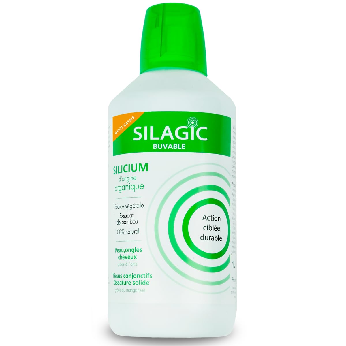SILAGIC - Solution Buvable au Silicium Organique - Renforce Peau, Ongles & Cheveux - Maintient une Ossature Solide - Ortie, Bambou & Manganèse - Fabriqué en France - 1 L