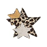 Hongma Aufnäher Bügelbild Lippe Herz Stern Kaiserkrone Leopard Drucken Pailletten MEHRWEG