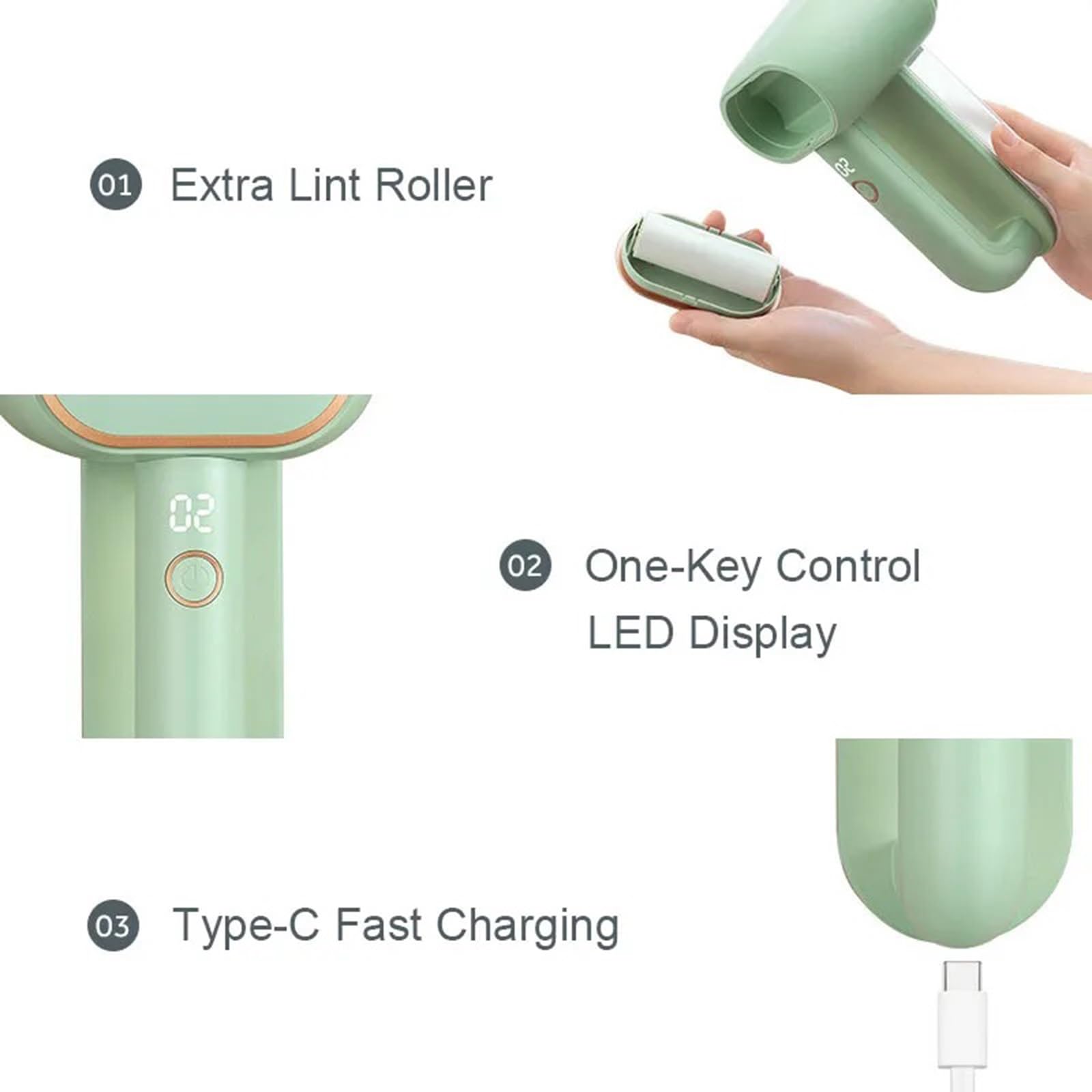 Pelucchi Lint Remover Rasoio Elettrico for lanugine, Rasoio for Tessuto a Doppia Testa, Rasoio Ricaricabile a 3 velocità for Vestiti, mobili Levapelucchi Elettrico