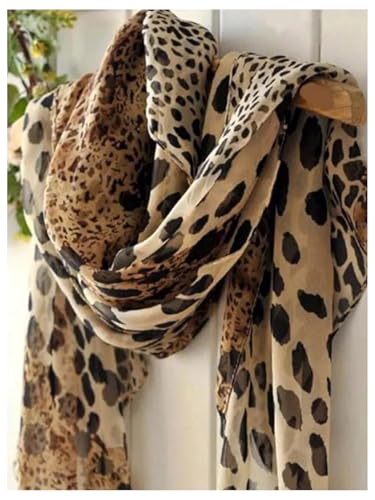 Floerns Women's Leopard Shawls and Wraps Lightweight Cheetah Hijab Beach Sunscreen Head Scarf3