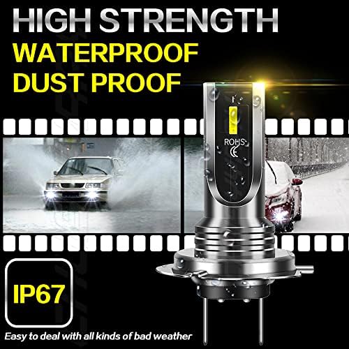 CHUSYYRAY H7 Led Headlight Bulbs, H7 High Low Beam Fog Light Led Replacement Bulbs Kit, 6000K White Light 300% Brightness H7 Main Dip Beam Motorcycles Cars Headlamp Lights, Plug and Play, 2 Bulbs