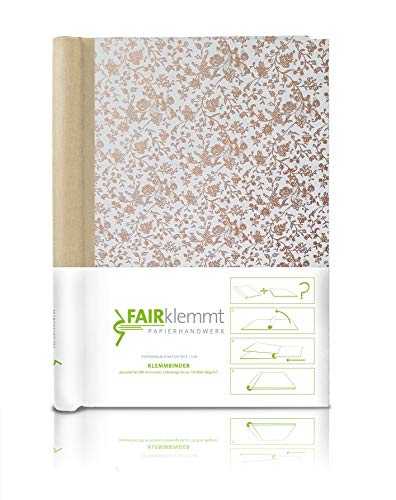 Klemmbinder Goldblumenranke Naturleinen, A4 Cover