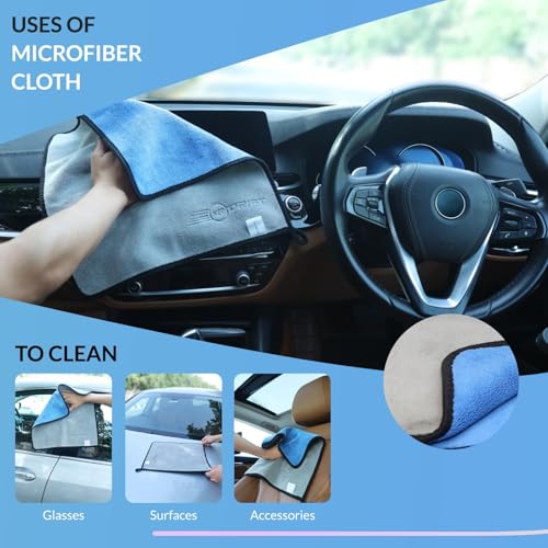 Image of Neodrift 'Shine-Kit' Microfiber Car Wash Mitt & Cloth Combo | 1800 GSM Wash Mitt + 800 GSM Cloth 40x60 cm | Scratch-Free, Super Absorbent, Lint-Free Car Detailing Kit for Car, Bike