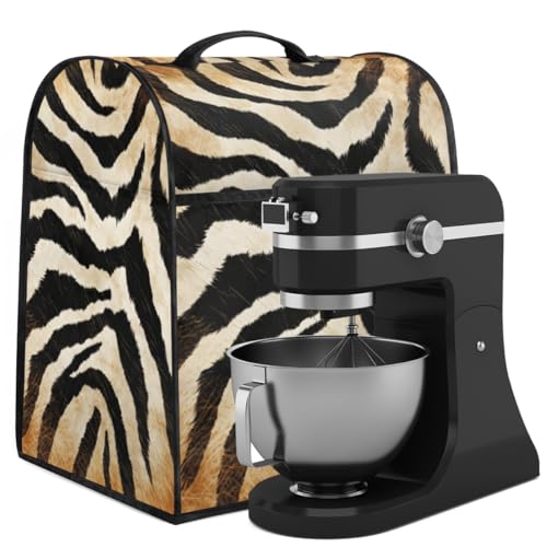 Coffee Maker Cover Retro Zebra Print Kitchen Appliance Covers Small Appliance Covers Blender Cover Juicer Cover Dust Covers for Kitchen Appliances with Top Handle and Pockets,Washable,C244