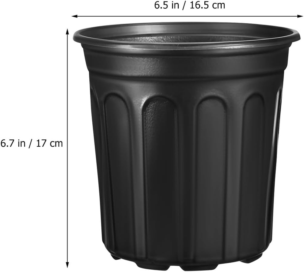 Beaupretty 50pcs Plastic Nursery Pots with Drainage Holes, Small Plant Starter Planter Pots for Indoor and Outdoor Gardening, 16.5cm Diameter Seedling Containers