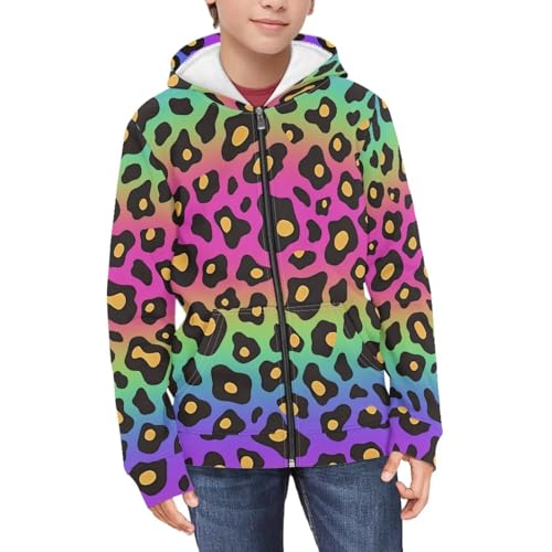 Cool Prints Boys Lightweight Full Zip Hoodies Long Sleeve Hooded Sweatshirt (5-16 Years)