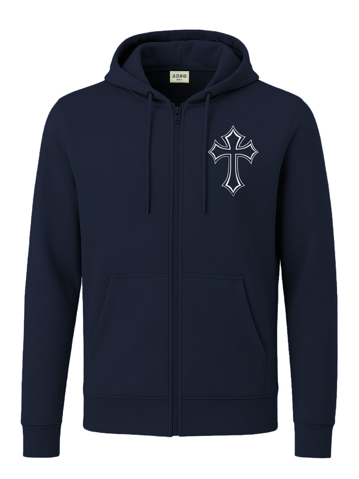 adro Men’s Regular Fit Zip-Up Hoodie for man | 320 GSM Cotton Poly Fleece Zipper Sweatshirt with Soft Fabric & Printed Hoodies-picture-50