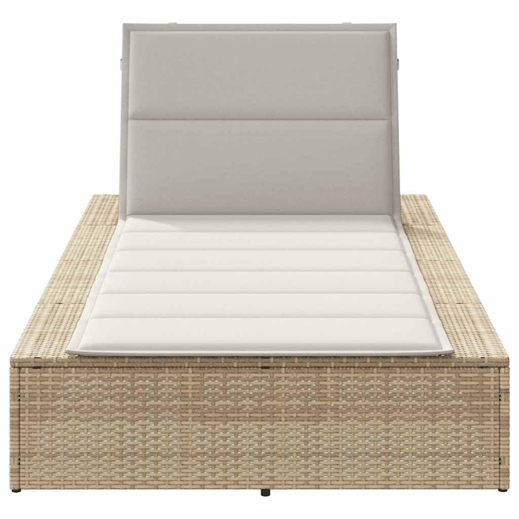 vidaXL Tumbona con cojín Flotante ratán sintético Beige