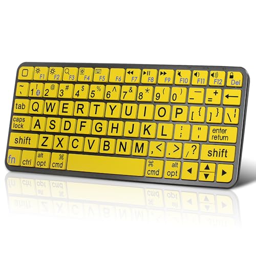 HXMJ-Large Print Bluetooth Keyboard Ultra Slim...