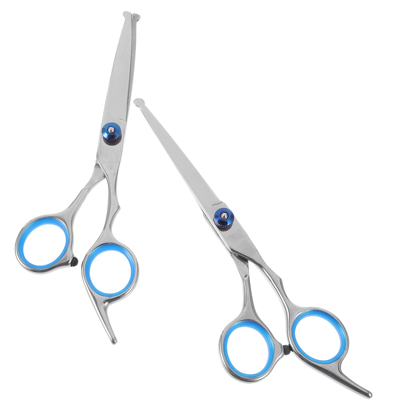 FOMIYES Professional Pet Tools 2pcs 4.5 Inches Pet Hair Scissors Round Head Dog Clippers Ergonomic Handle