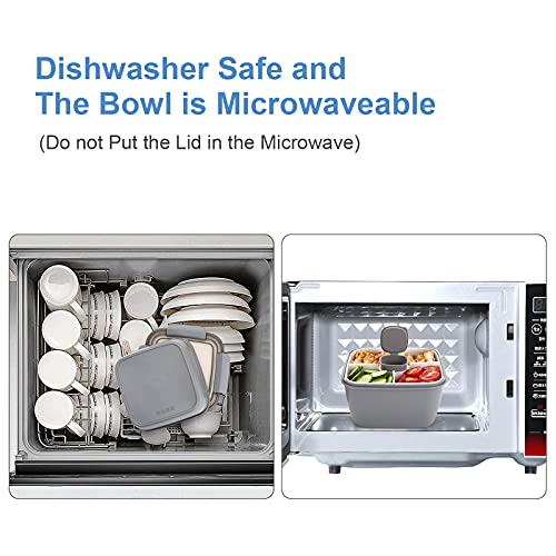 image for Freshmage Salad Lunch Container To Go, 52-oz Salad Bowls with 3 Compar