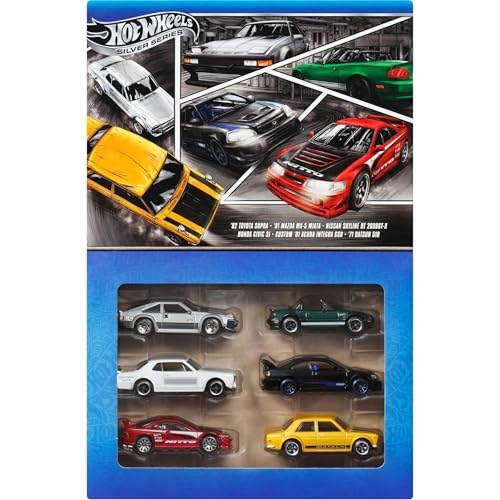 Hot Wheels 1:64 Scale Die-Cast Toy Cars, Set of 6 Japanese Vehicles with...