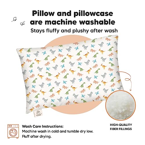 Image of Toddler Pillow with Pillowcase, 13x18 My Little Dreamy Pillow (Roarsome) | Kids Travel Bed Pillow for Sleep, Organic Cotton Small Pillowcase, Soft, Breathable, Machine Washable, Toddlers 2-5 years old