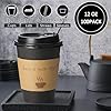 BYSNOW 100 pack 12 oz Thickened Coffee Cups with Lids, Scald Resistant Hot Cups with Sleeve and Straw, To Go Coffee Cups for Home, Office, Cafes and Party (Black 12oz) #4