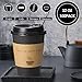 BYSNOW 100 pack 12 oz Thickened Coffee Cups with Lids, Scald Resistant Hot Cups with Sleeve and Straw, To Go Coffee Cups for Home, Office, Cafes and Party (Black 12oz)